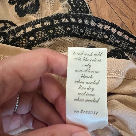 Altar'd State Medium Dress Lace/Mesh Fairy-grunge Party Women's Black Nude - Picture 4 of 7